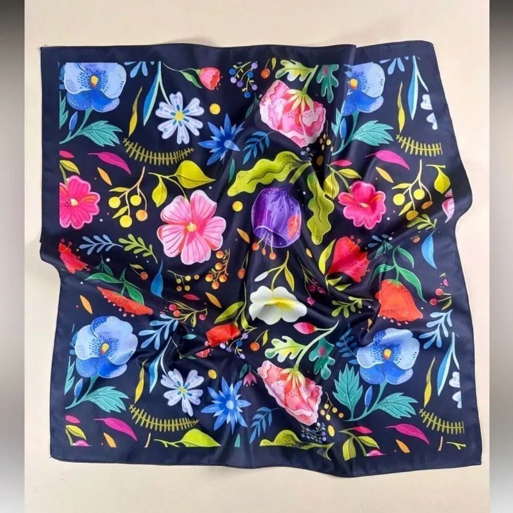 Floral black Scarf N1409
